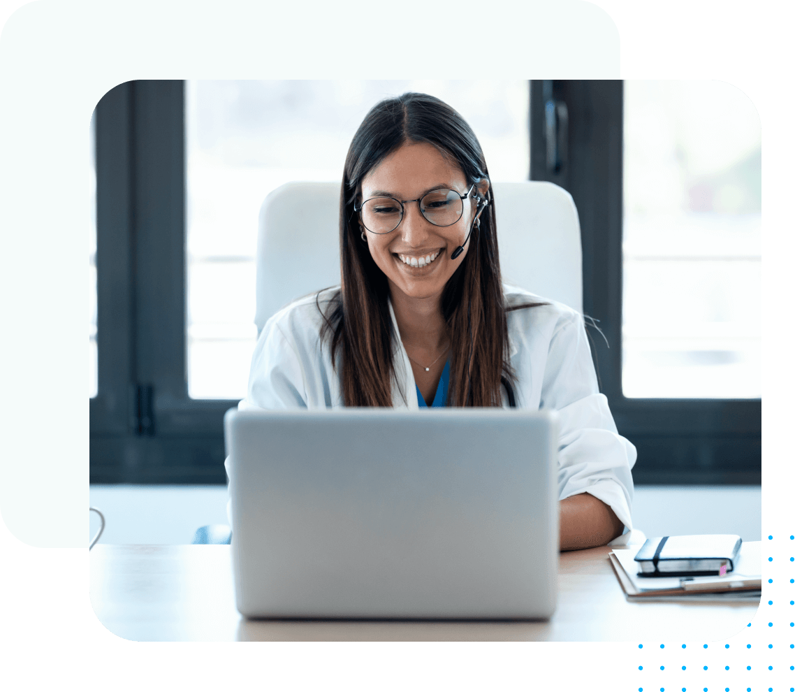 telemedicine doctor talking on computer